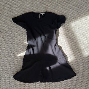 Joie Black Mini Dress with Flounce Hem